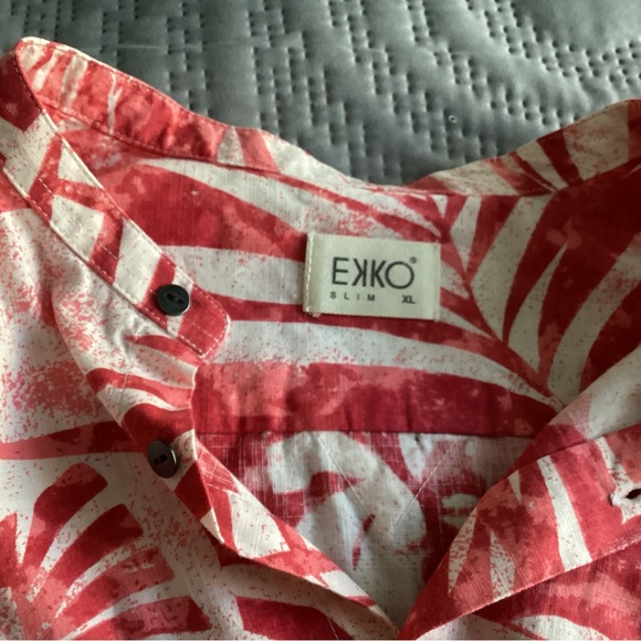 Men's Red Patterned Shirt by EKKO - Picture 7 of 7